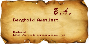 Berghold Ametiszt névjegykártya